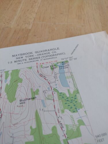 US Department Of The Interior Geological Survey Map Maybrook New York