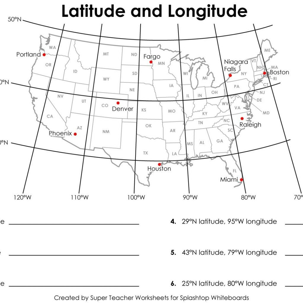 Us Map With Latitude Lines Map