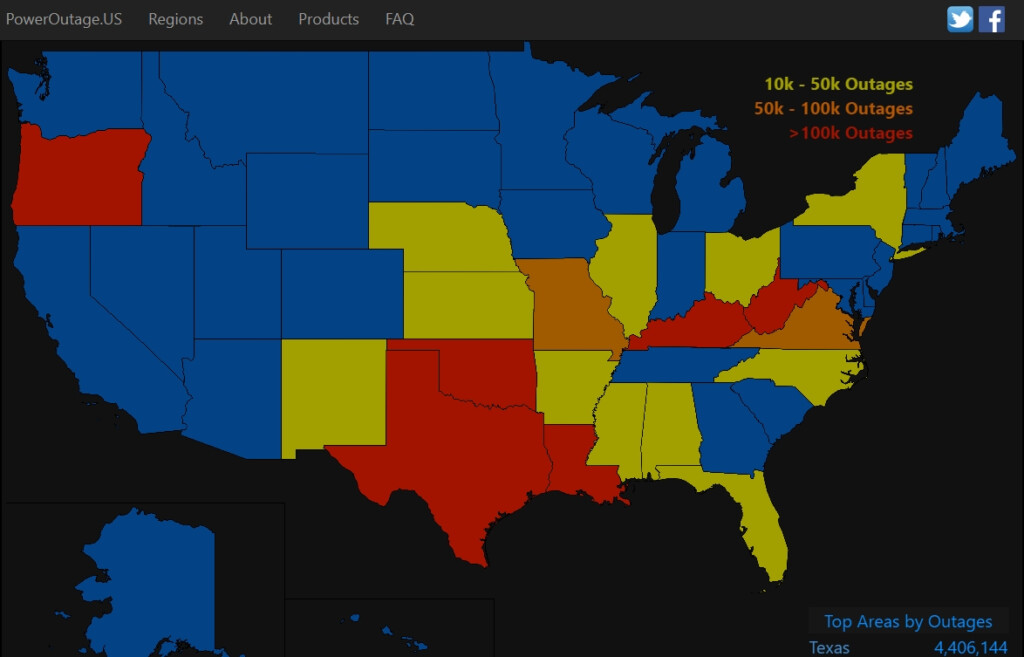 US Power Outage Map SoCalGIS