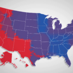 USA Map Red States Changing To Blue States Motion Background 00 10