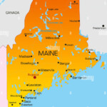 Vector Color Map Of Maine State Usa Stock Photo Alamy