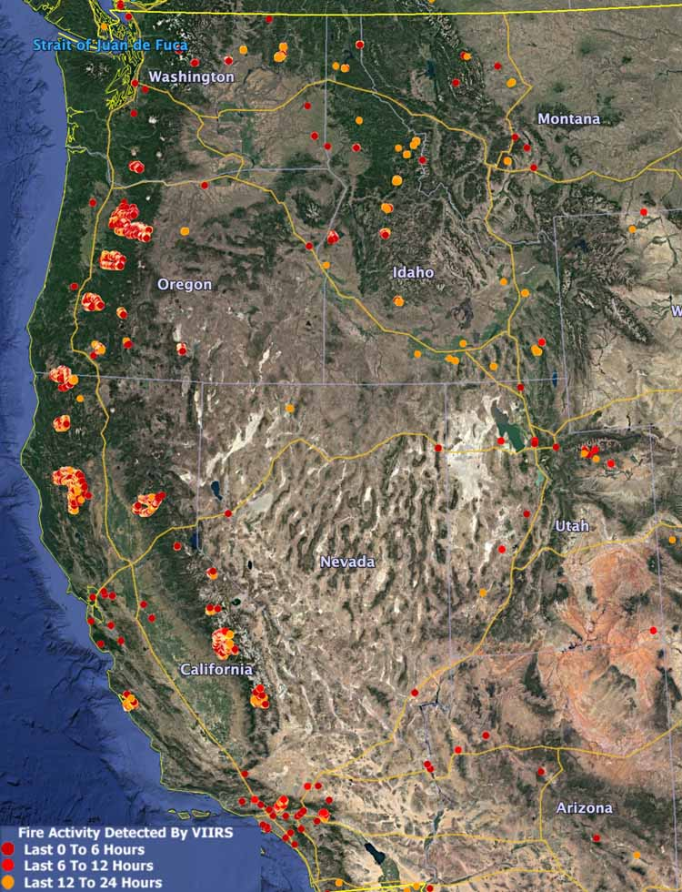 Veranschaulichen Sofort Jogger Us West Coast Fire Map Irregul r Lieber