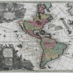 Vintage Map Of The Americas 1730