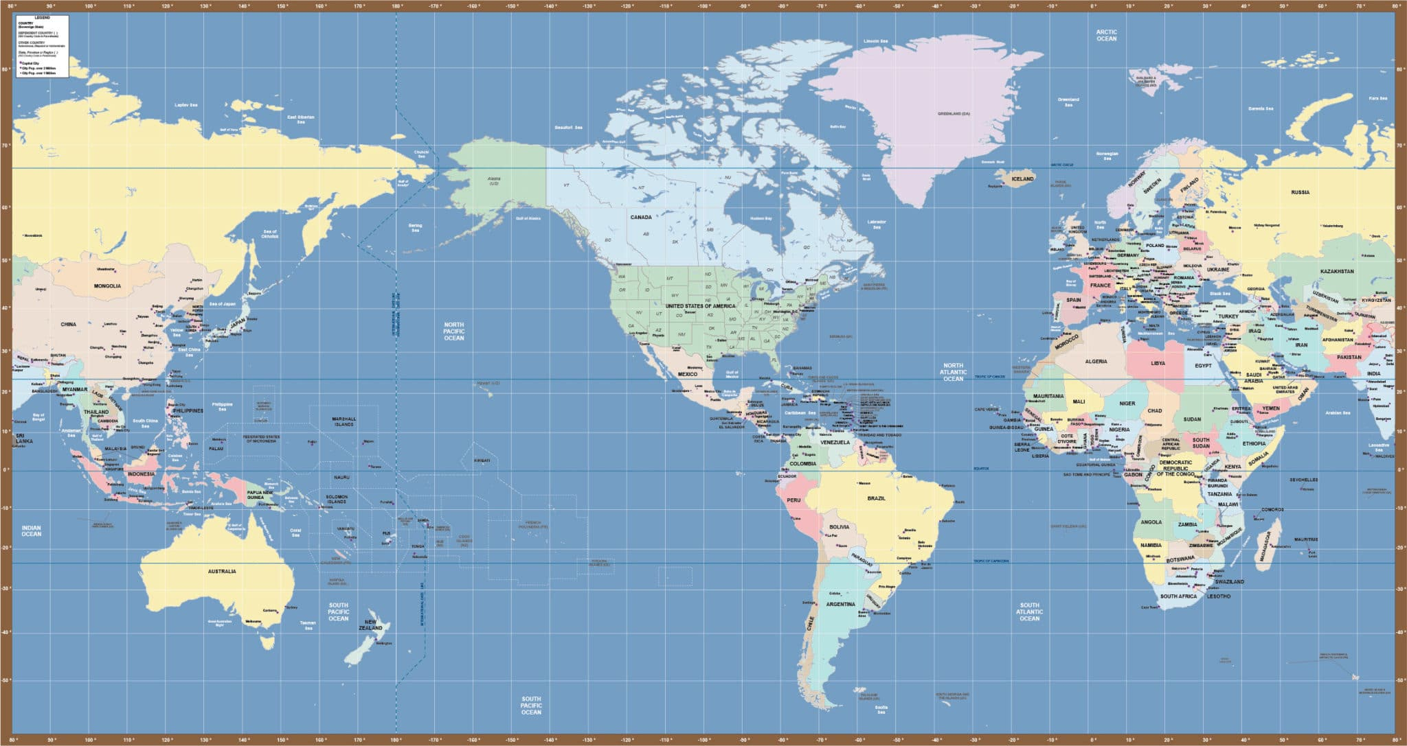 World Map US Miller Map Digital Creative Force