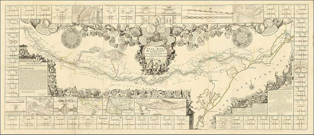 1697 Map Of The Canal Du Midi By Jean Baptiste Nolin PICRYL Public Domain Search