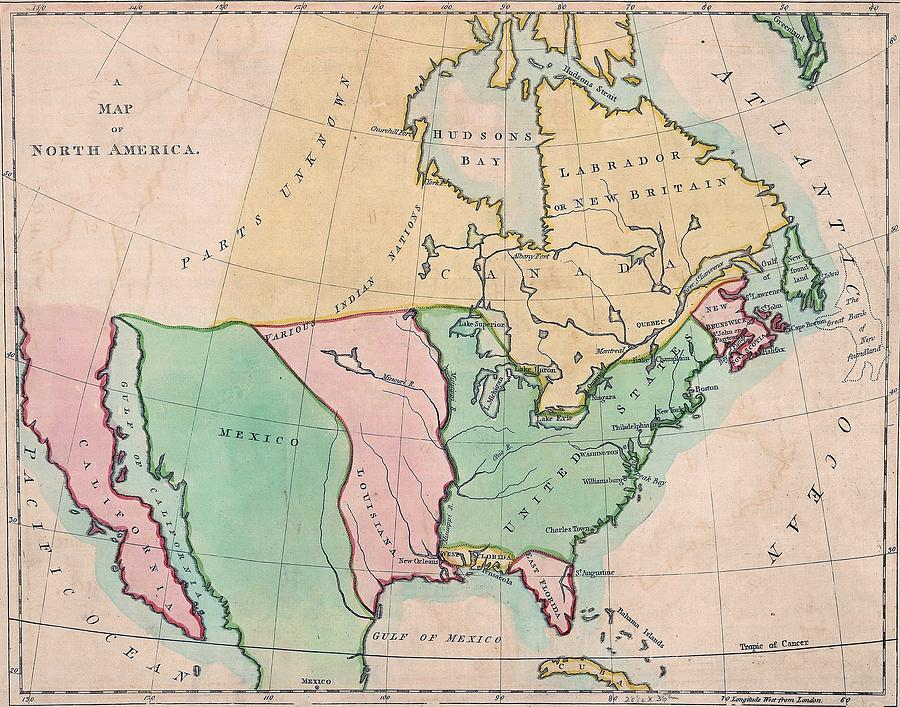 1803 Map Of North American Showing Photograph By Everett