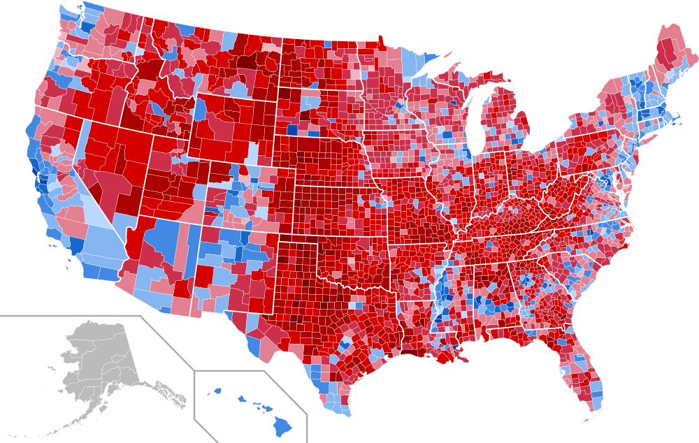 2020 US Presidential Election Map By County Vote Share Brilliant Maps