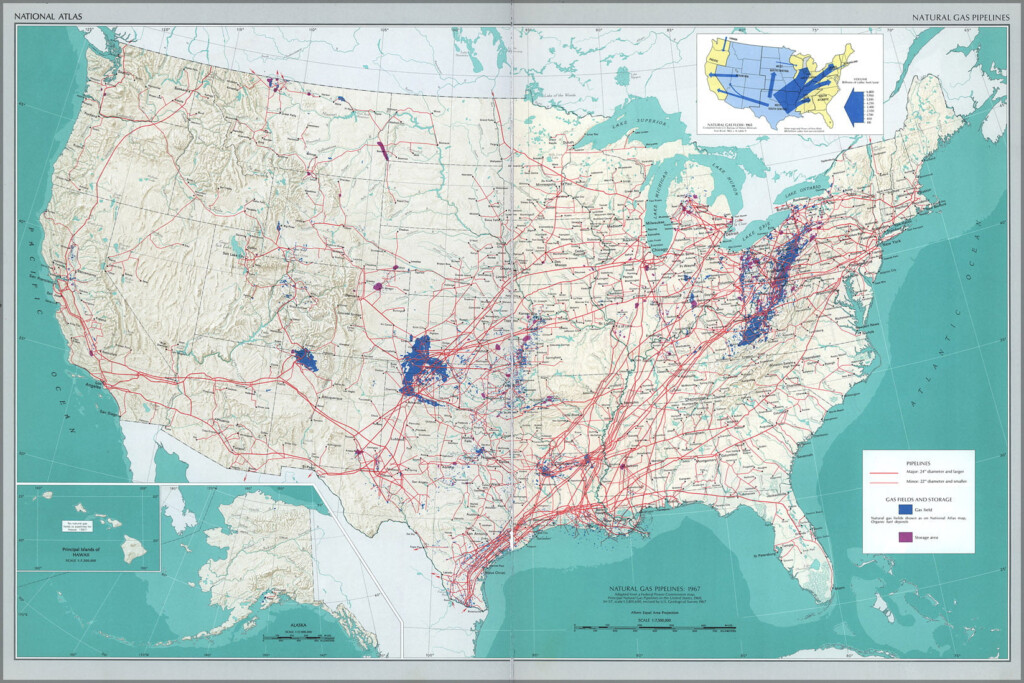 24 x36 Gallery Poster Map Natural Gas Pipelines United States Pb1970 