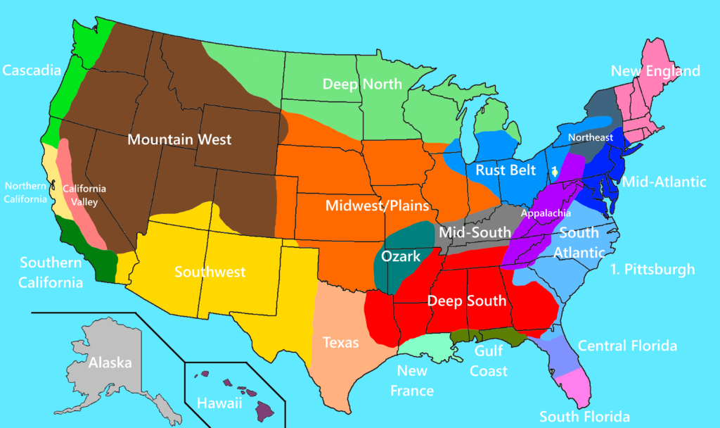 4th New And Improved Revised Regions Of The United States Map R MapPorn