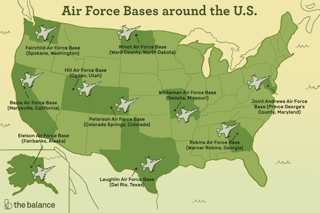 A State by state Listing Of U S Air Force Military Bases And 