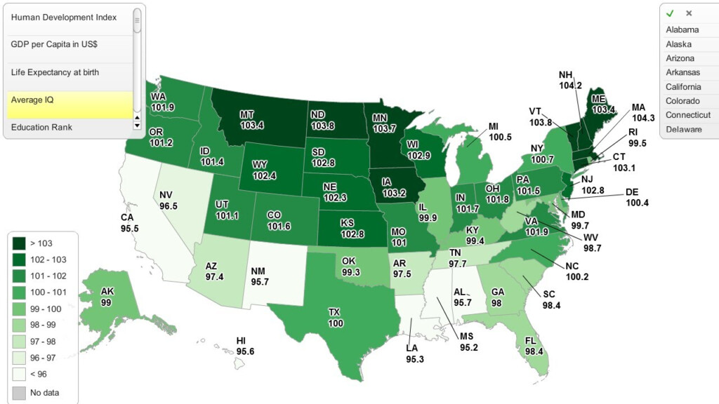 Average IQ By US State YouTube