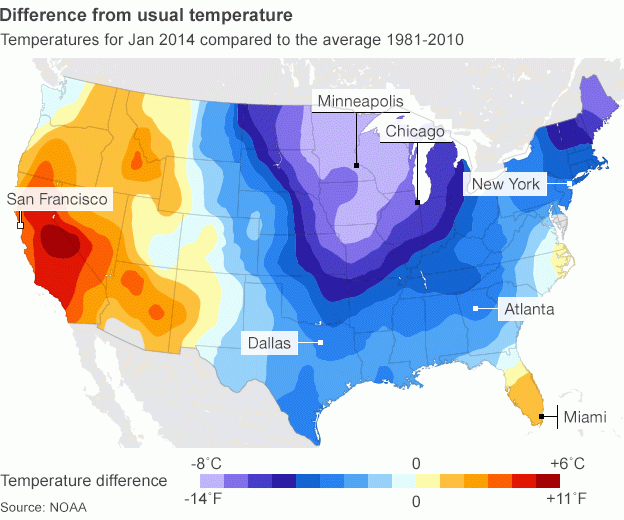 Big Freeze Shatters North America Temperature Records BBC News