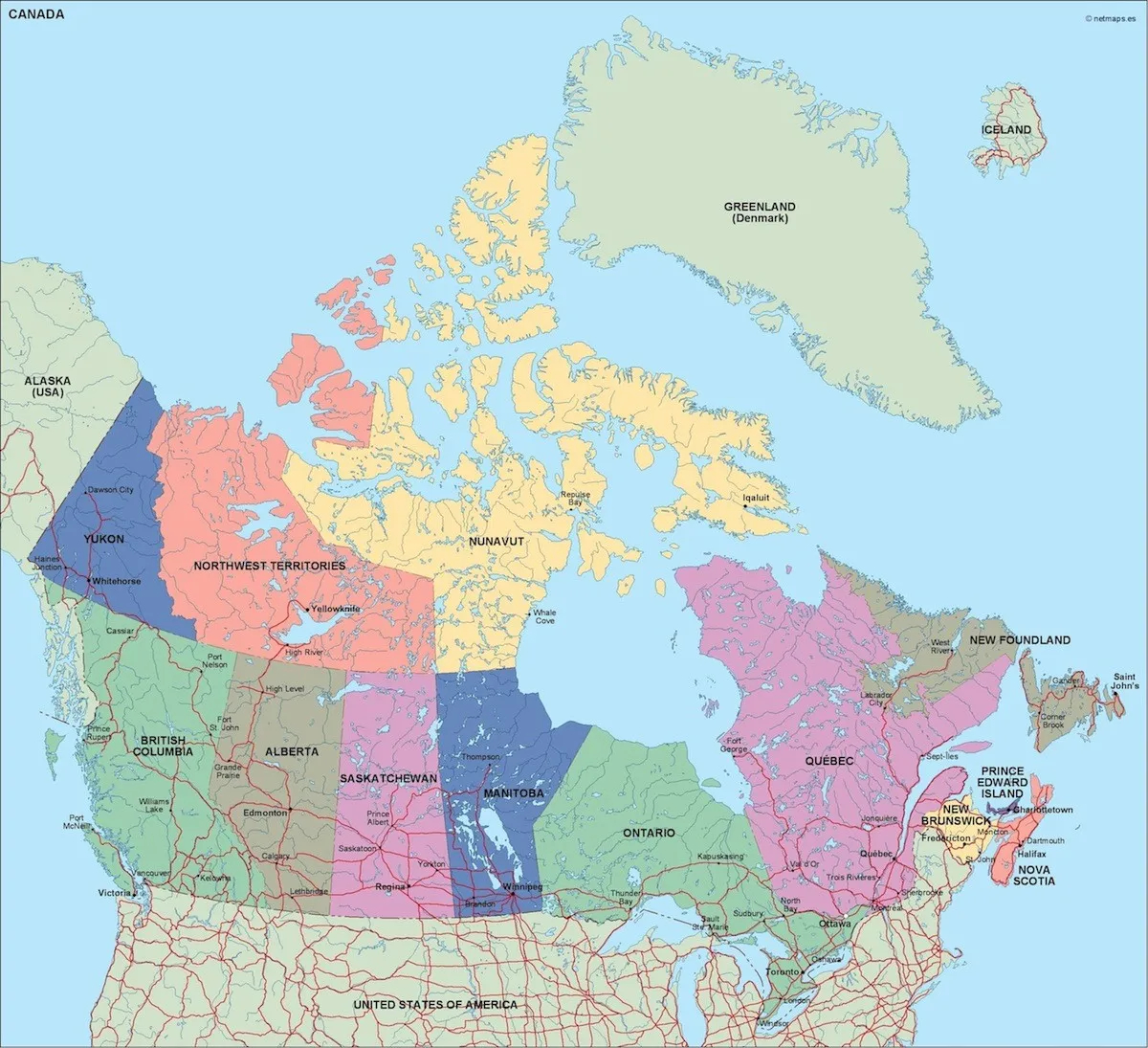 Canada Political Map Order And Download Canada Political Map