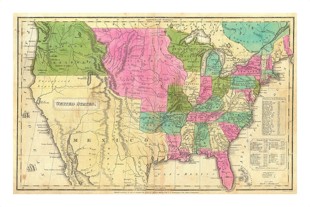 Carte De 1830 Aux tats Unis Et Territoires Cartes Anciennes Etsy