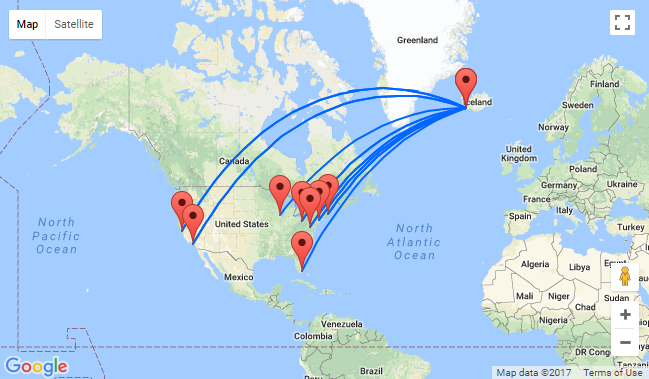 Cheap Non stop From Many US Cities To Iceland For Only 94 One way or 