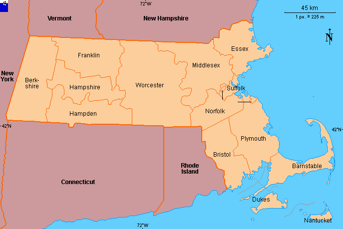 Clickable Map Of Massachusetts United States 