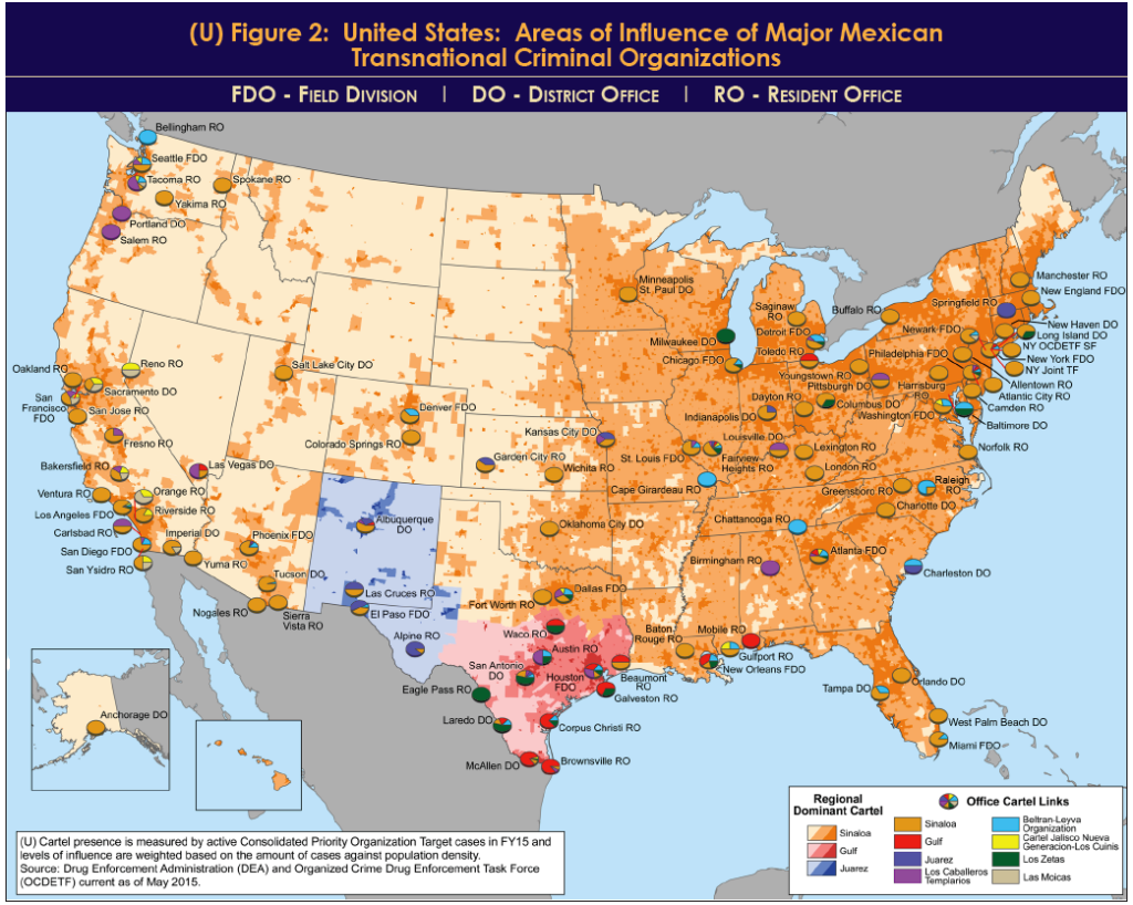 DEA Assessment Of U S Areas Of Influence Of Major Mexican 