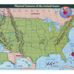 Detailed Physical Features Map Of The United States USA Maps Of The