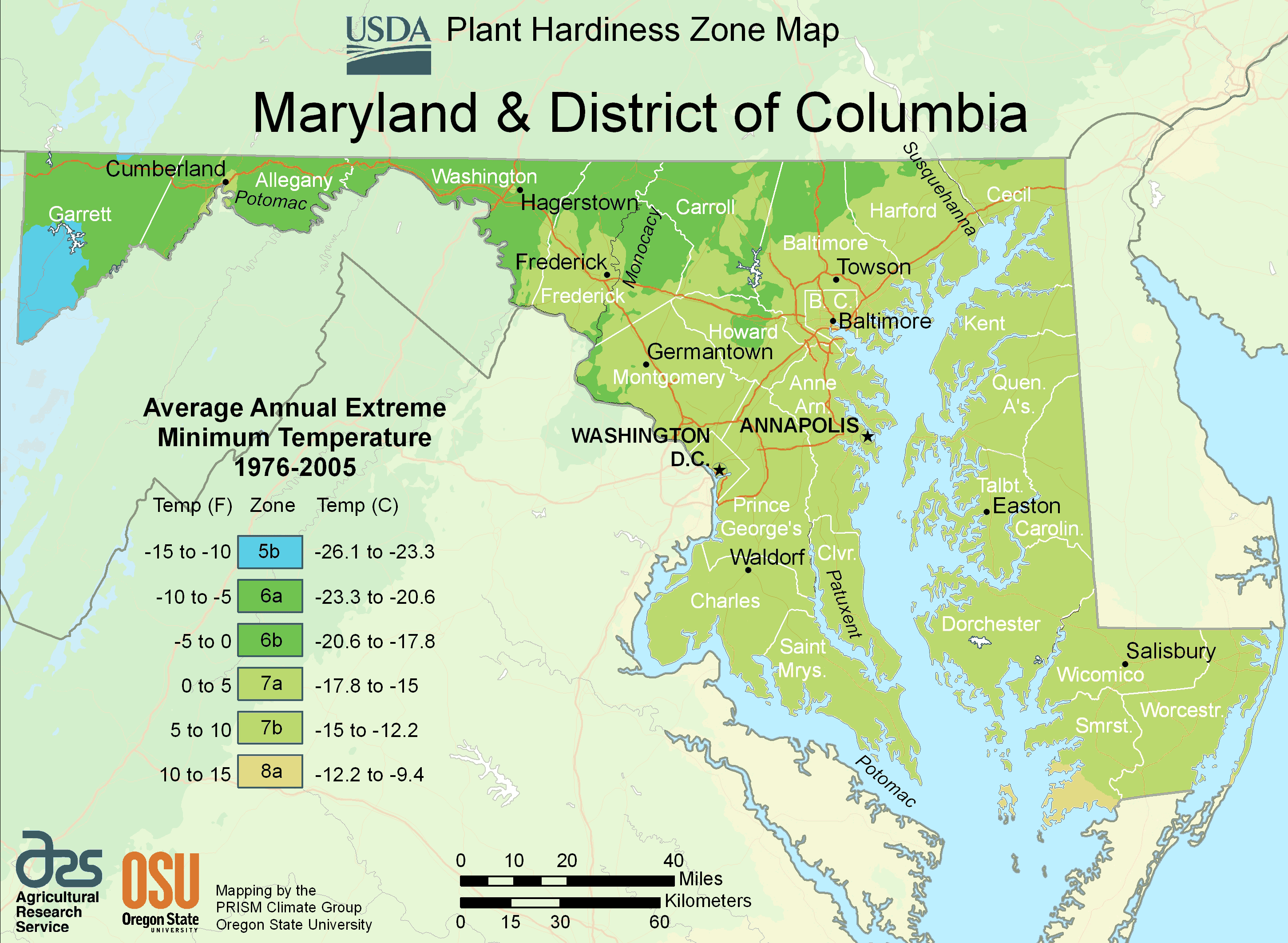 District Of Columbia Plant Hardiness Zone Map Mapsof