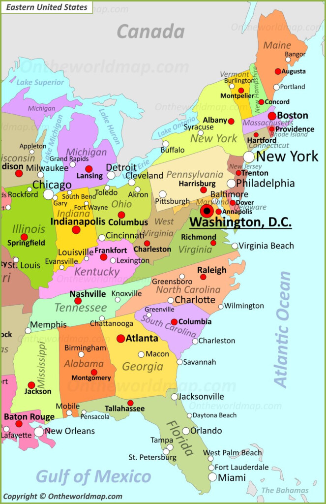 East Coast Usa Maps With States And Cities Palm Beach Map