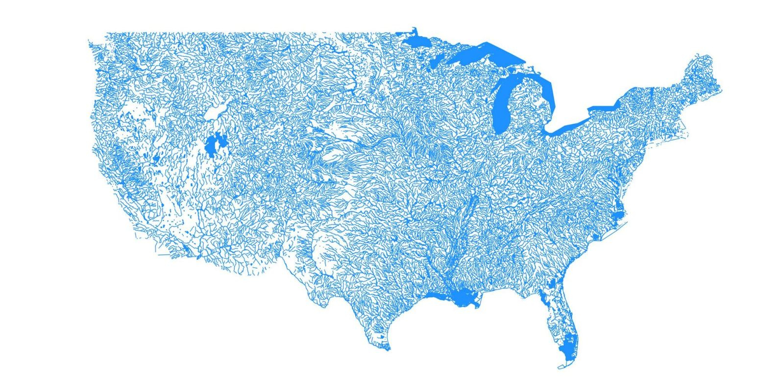Gorgeous Map Shows The United States As Only Bodies Of Water