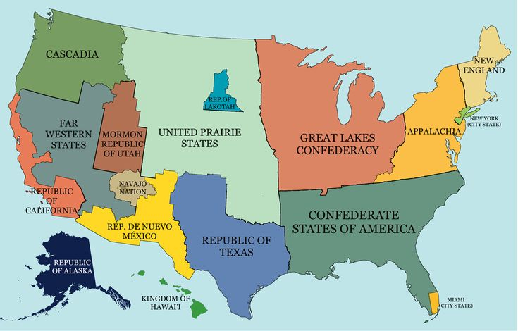 Hypothetical Map Of A Split Up United States Of America 3675 2350 
