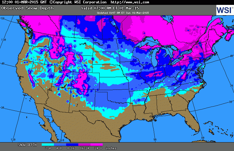 Intellicast Snow Cover In United States Weather Underground 