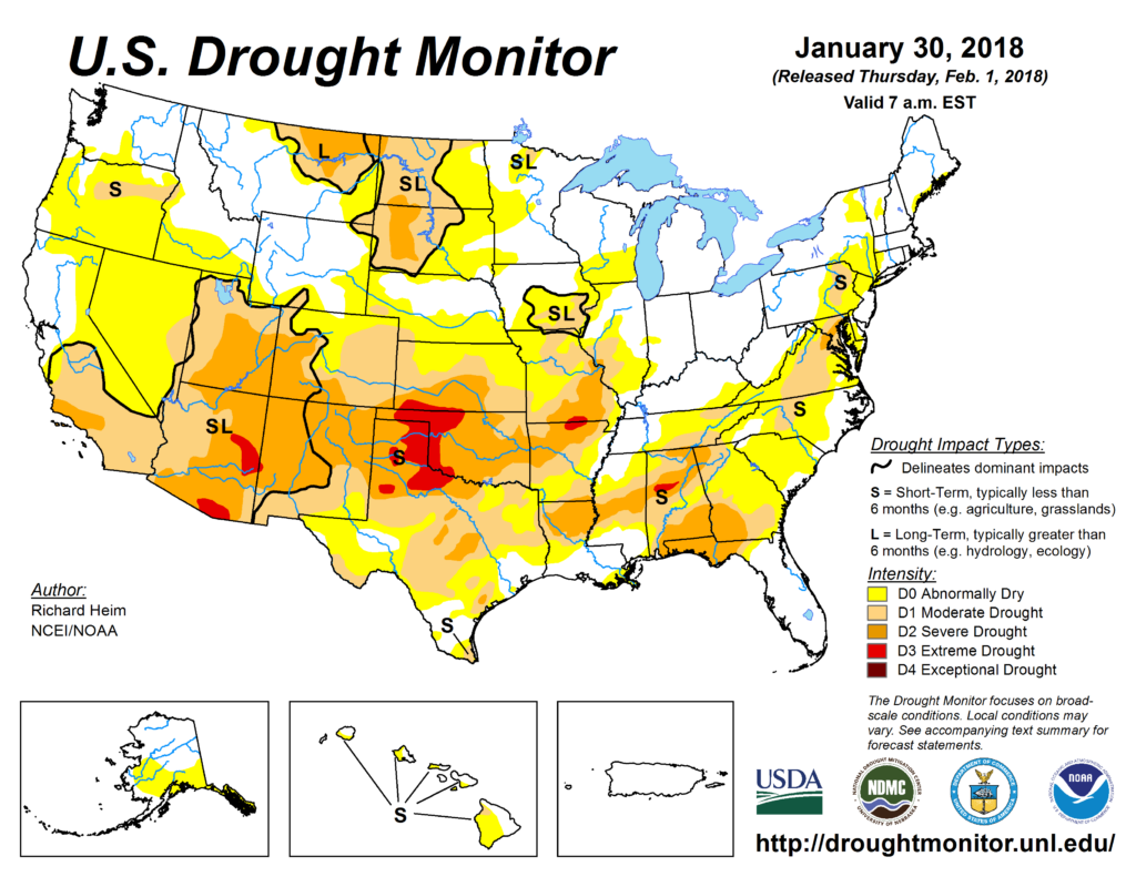 January Brought Largest Drought Footprint In Nearly 4 Years To U S 