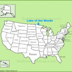 Lake Of The Woods Location On The U S Map