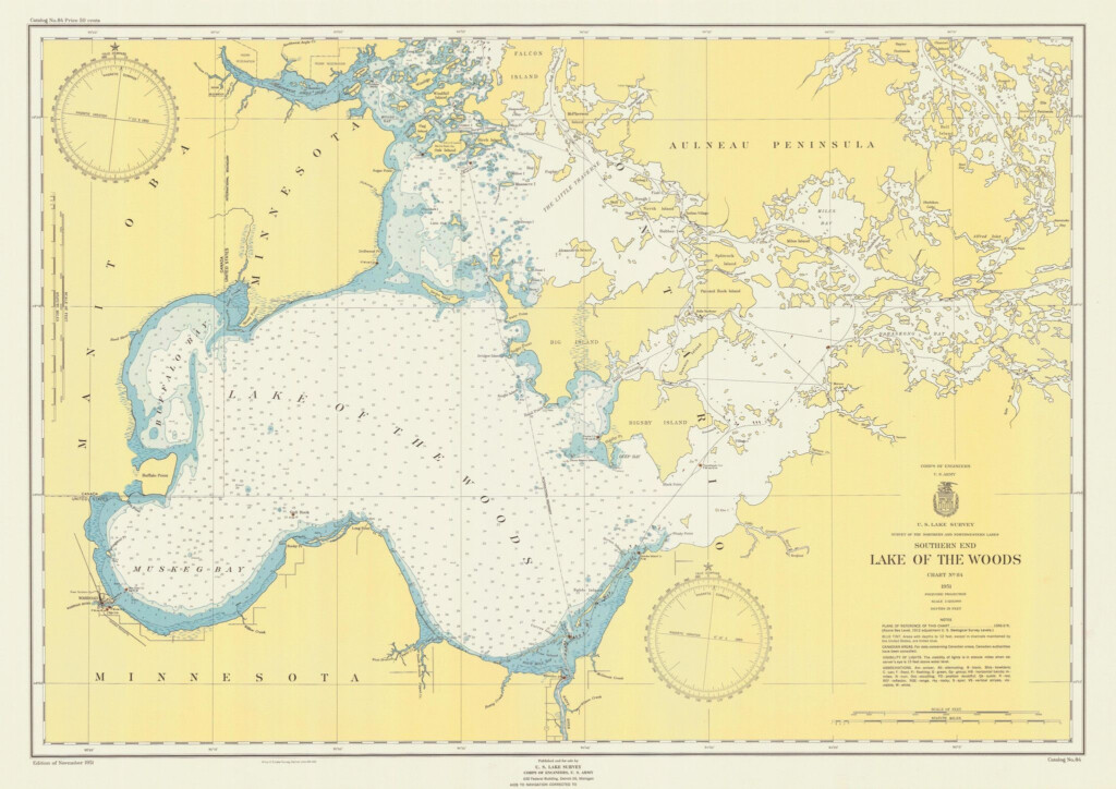 Lake Of The Woods Map 1951 Wood Map Historical Maps Nautical Map