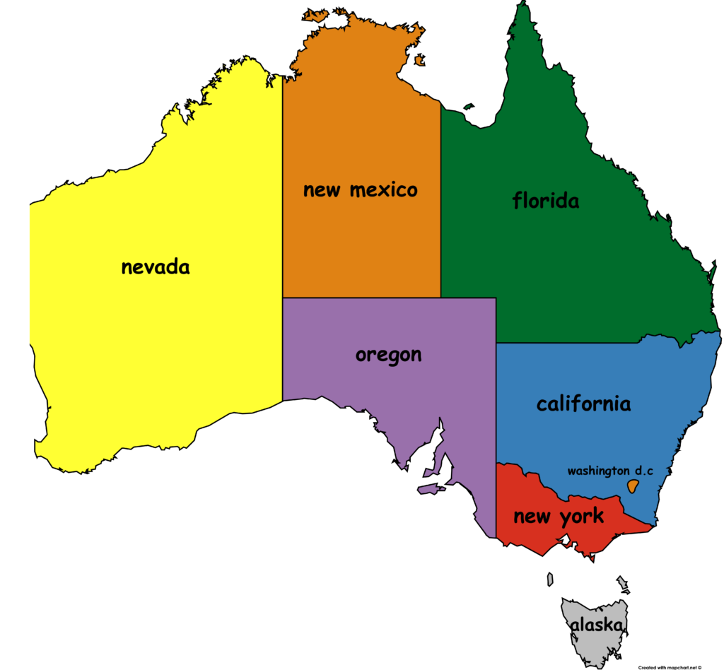 Made A Map Of Australian States As American Ones What Do You Guys 