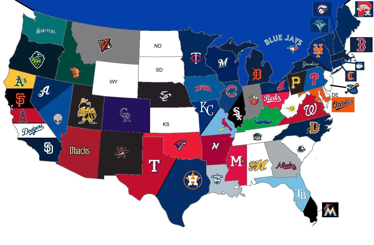 Major League Baseball Teams Usa Map
