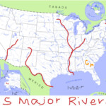 Major Rivers In The Us Map Map