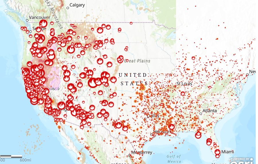 Map Of Active Wildfires In The United States