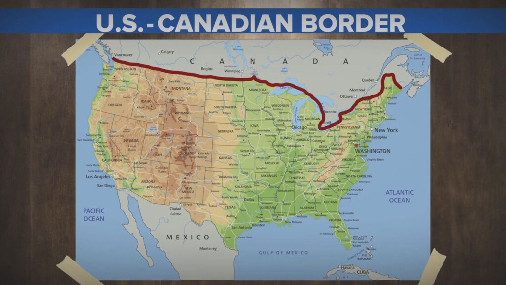 Map Of Canada And Usa Border Europe Capital Map