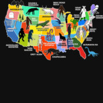 Map Of Cryptids In The US T shirt For Sale By Whitepaperbag