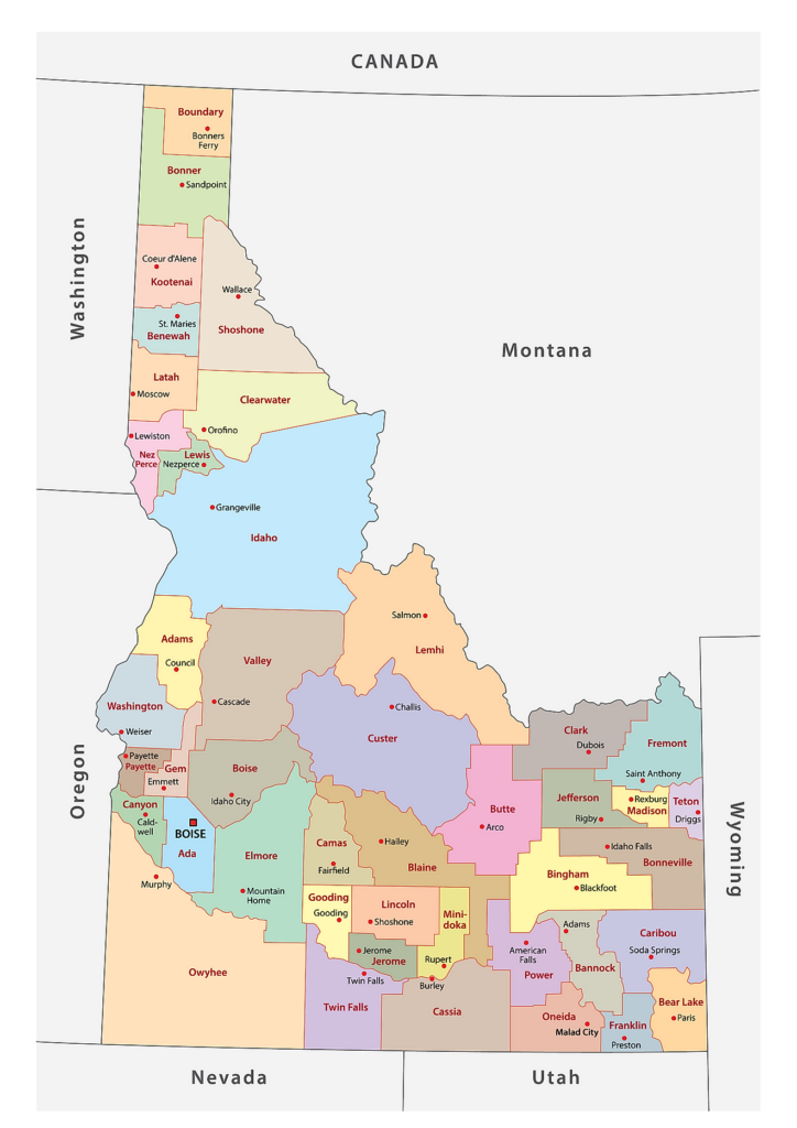 Map Of Idaho Cities And Counties Map 2023
