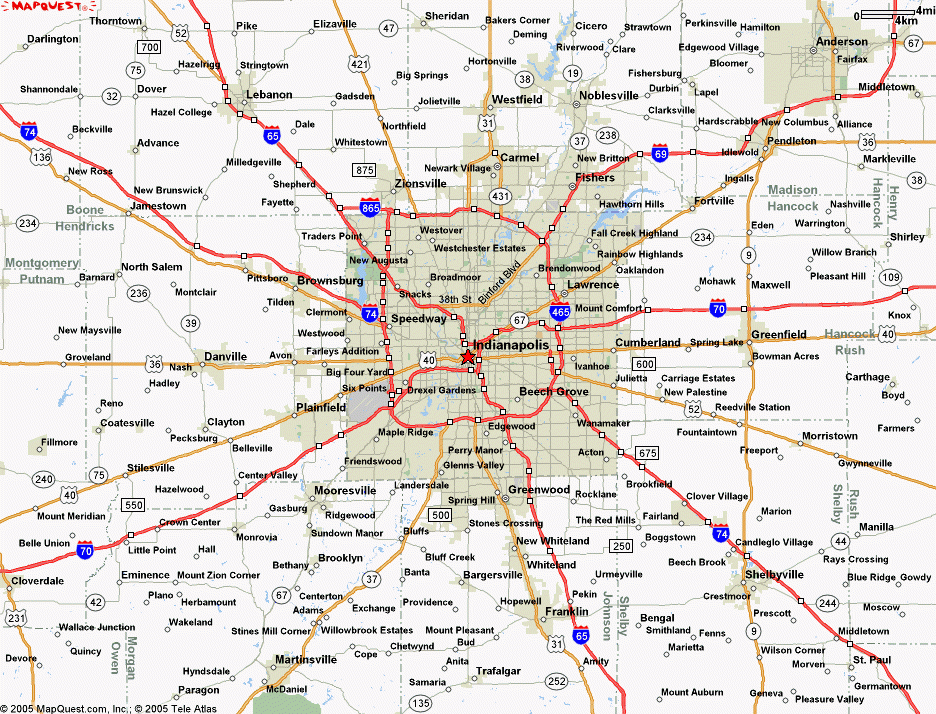 Map Of Indianapolis IN