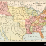 Map Of The United States And Unorganized Public Lands In 1825 Color