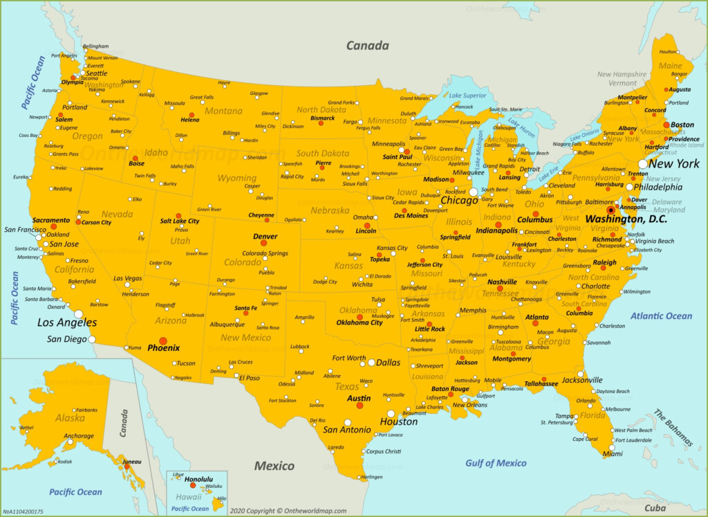 Map Of U S With Cities