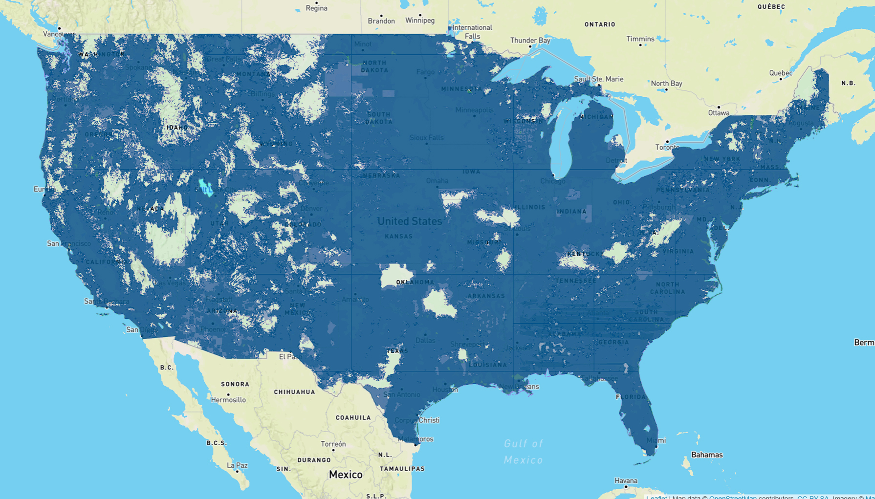 Us Cellular Coverage Map Usa Topographic Map Of Usa With States ...