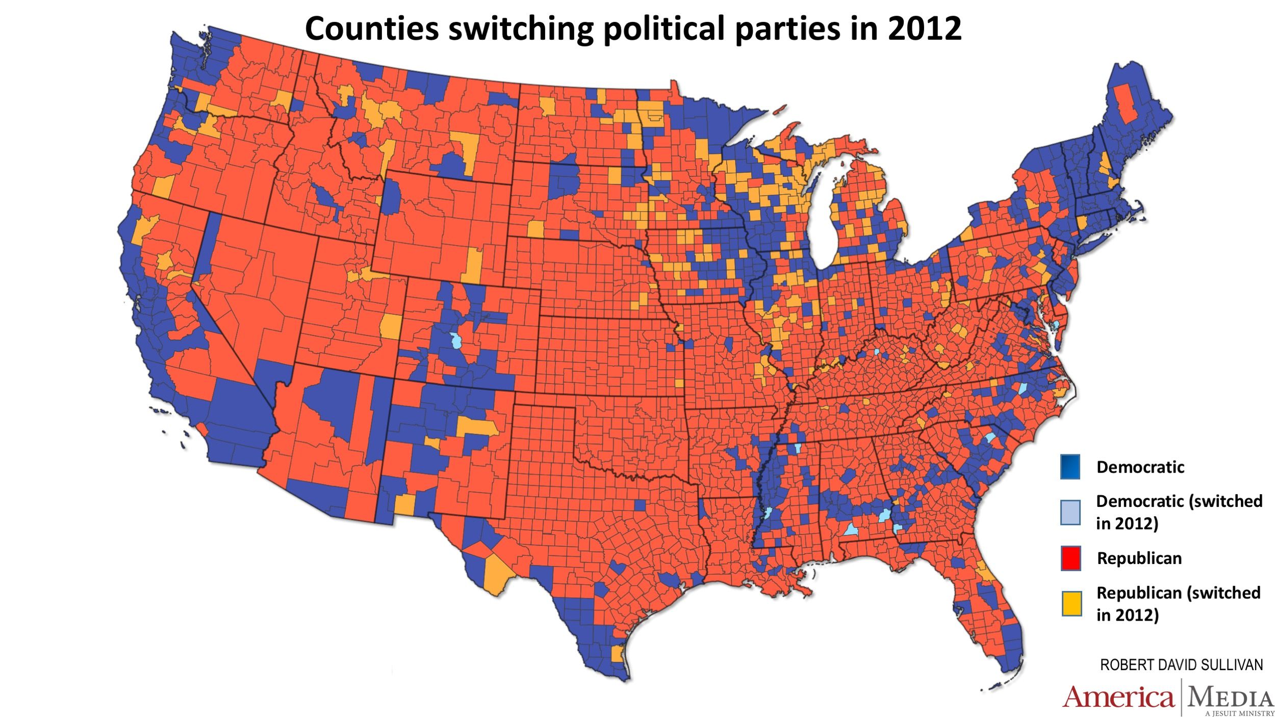 Map Of Us Counties By Political Party
