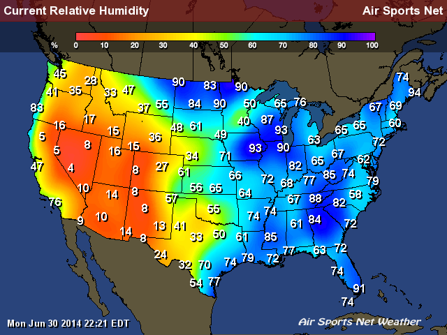 Map Of Us Humidity 88 World Maps