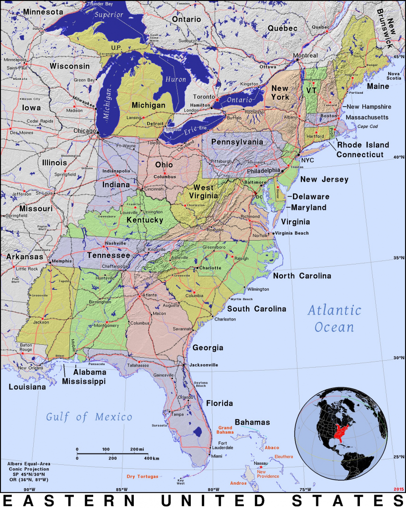 Map Of Usa East Coast Topographic Map Of Usa With States