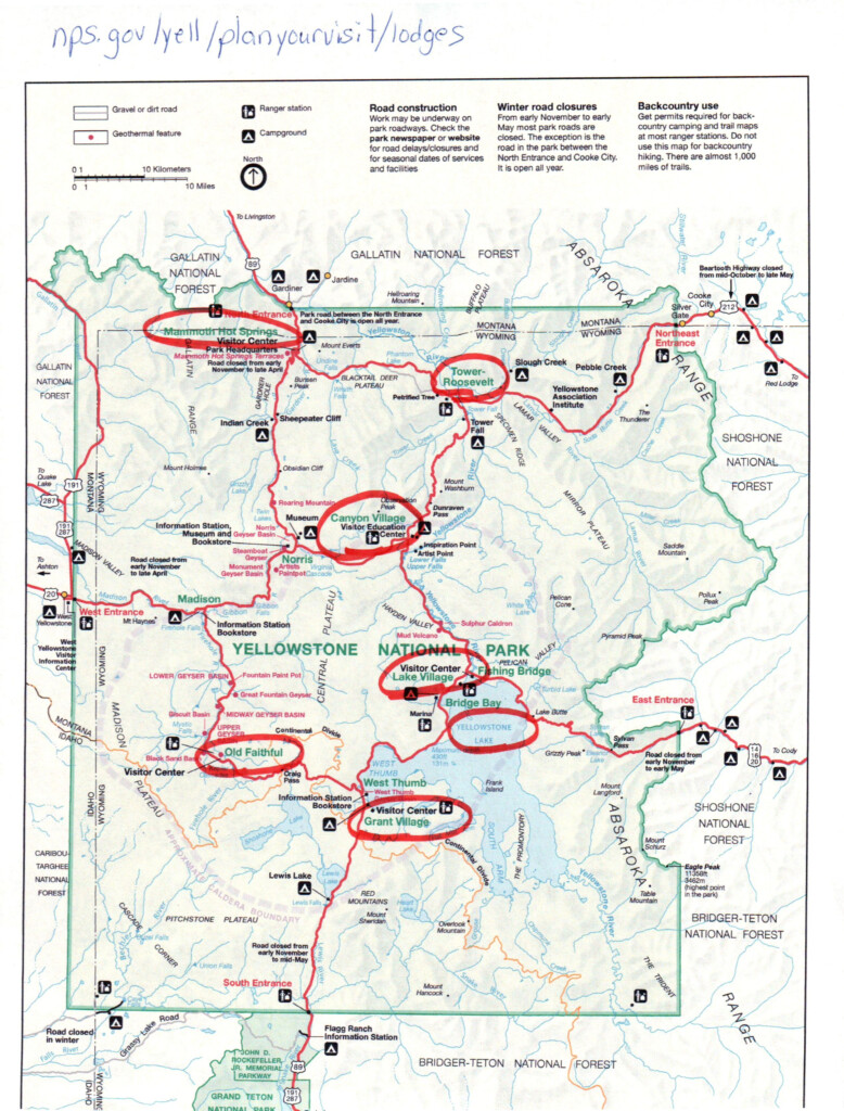 Map Of Yellowstone National Park