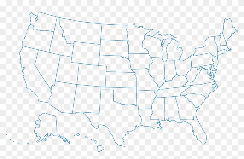 Map outline Usa States Not Labeled HD Png Download 1600x1018 