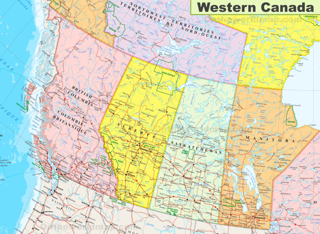 Map Western Canada And Usa South America Map