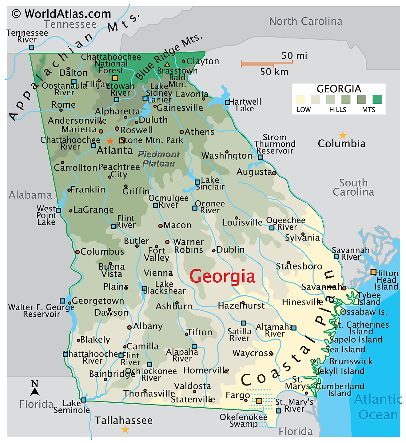 Mapas De Georgia Estados Unidos Atlas Del Mundo