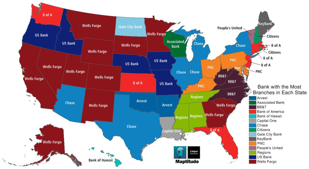 Maptitude Map Most Popular Banks