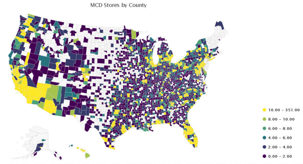 McDonald S Stores Across The United States Vivid Maps - Printable Map ...